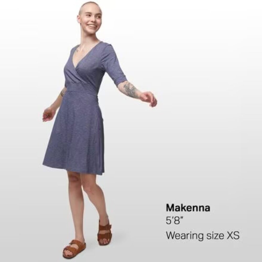 Toad & Co Wrap Dress Abstract Print Blue/Pink US women's XL